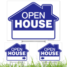 Open House Real Estate Blue Sign