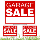 Garage Sale With Right And Left Arrows Sign