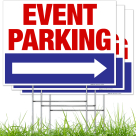 Event Parking With Left Arrow Sign
