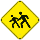 Active Children Crossing Sign
