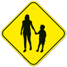 Pedestrian With Graphic Sign