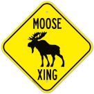 Moose CrossingWith Graphic Sign