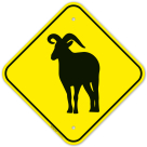 Bighorn Sheep Crossing Graphic Sign