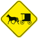 Horsedrawn Vehicle Graphic Sign