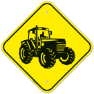 Crossing Tractor Graphic Sign