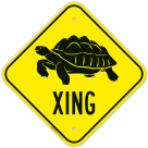 Crossing Turtle Crossing With Graphic Sign