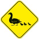 Duck With Duckling Crossing Graphic Sign