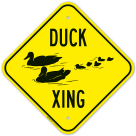 Duck Crossing With Duck And Ducklings Graphic Sign