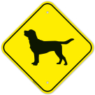 Guard Dog Yellow Lab Graphic Sign
