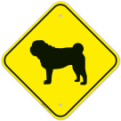 Guard Dog Pug Graphic Sign