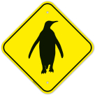 Penguin Crossing Graphic Sign