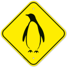 Penguin Walking Graphic Sign