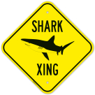 Shark Crossing With Graphic Sign