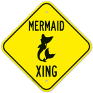 Mermaid Crossing With Graphic Sign