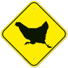 Chicken Crossing Graphic Sign