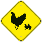 Hen And Chicks Graphic Sign