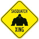 Sasquatch Crossing With Graphic Sign