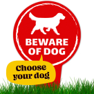 Beware Of Dog With Stake Sign
