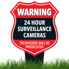 Warning 24Hrs Surveillance Trespassers Will Be Prosecuted Sign