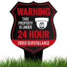 Warning Under 24 Hour Surveillance Sign