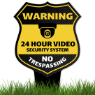 Warning 24 Hour Video Secutity System Sign