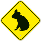 Koala Crossing With Graphic Sign