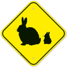 Rabbit With Bunny Crossing Sign