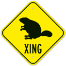 Beaver Crossing With Graphic Sign