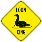 Loon Crossing With With Graphic Sign