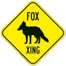 Fox Crossing With Graphic Sign