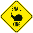 Snail Crossing With Graphic Sign
