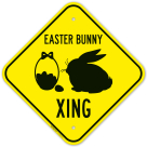 Easter Bunny Crossing Graphic Sign