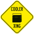 Cooler Crossing With Graphic Sign
