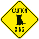 Caution Crossing With Graphic Sign