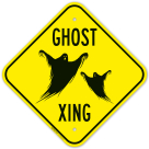 Ghost Crossing With Graphic Sign