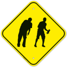 Zombie Crossing Graphic Sign