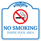 No Smoking Inside Pool Area Sign