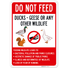 Do Not Feed Ducks Geese Or Any Other Wildlife Sign (SI-7289)