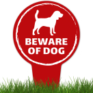 Beware Of Dog, Beagle Silhouette With Stake Sign