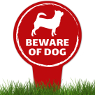 Beware Of Dog ,Chihuahua Silhouette With Stake Sign