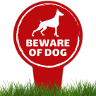 Beware Of Dog ,Dorberman Silhouette With Stake Sign
