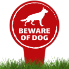 Beware Of Dog ,German Shepherd Silhouette With Stake Sign