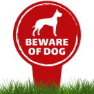 Beware Of Dog ,Great Dane Silhouette With Stake Sign