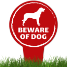 Beware Of Dog ,Labrador Retriever Silhouette With Stake Sign