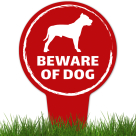 Beware Of Dog ,Pit Bull Silhouette With Stake Sign