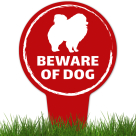Beware Of Dog ,Pomeranian Silhouette With Stake Sign