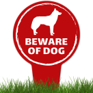 Beware Of Dog ,Siberian Husky Silhouette With Stake Sign