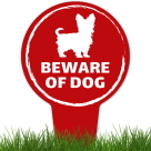 Beware Of Dog ,Yorkshire Terrier Silhouette With Stake Sign
