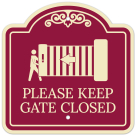 Please Keep Gate Closed With Symbol Décor Sign