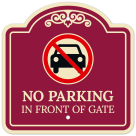 No Parking In Front Of Gate With Car Symbol Décor Sign